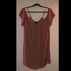 Short Cold-Shoulder Burnt Coral Dress